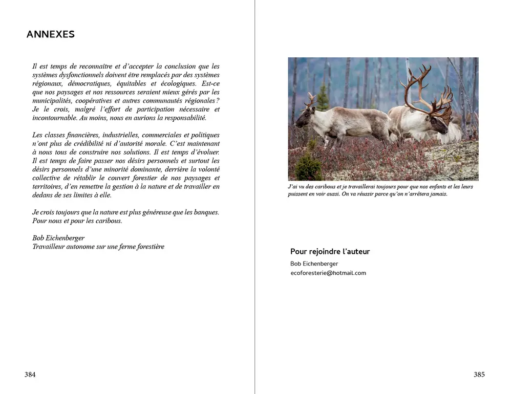 Page du livre L'écoforesterie de Bob Eichenberger