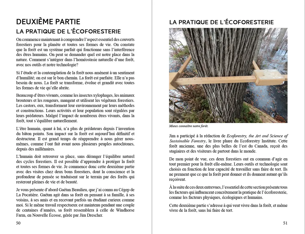 Page du livre L'écoforesterie de Bob Eichenberger
