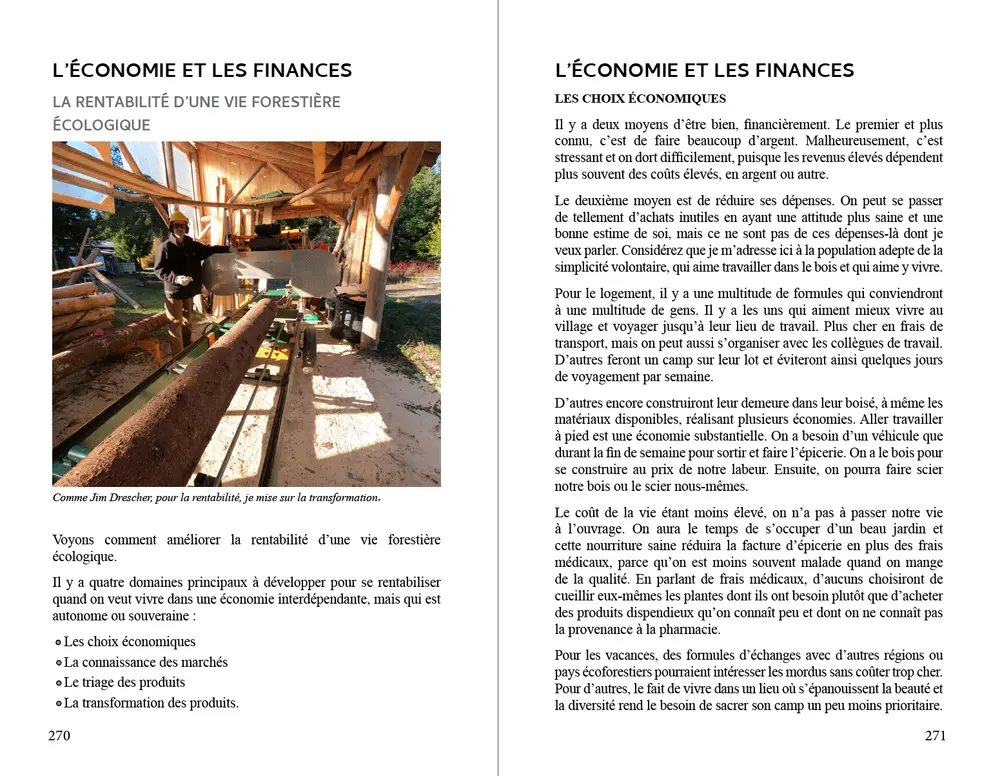 Page du livre L'écoforesterie de Bob Eichenberger