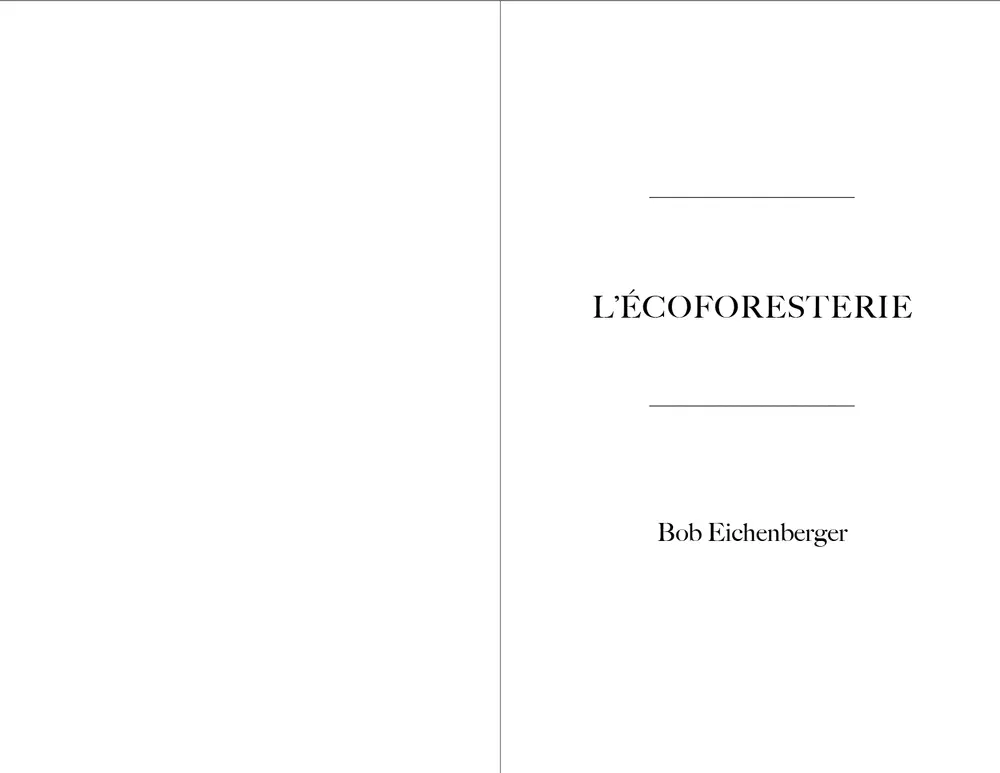 Page du livre L'écoforesterie de Bob Eichenberger