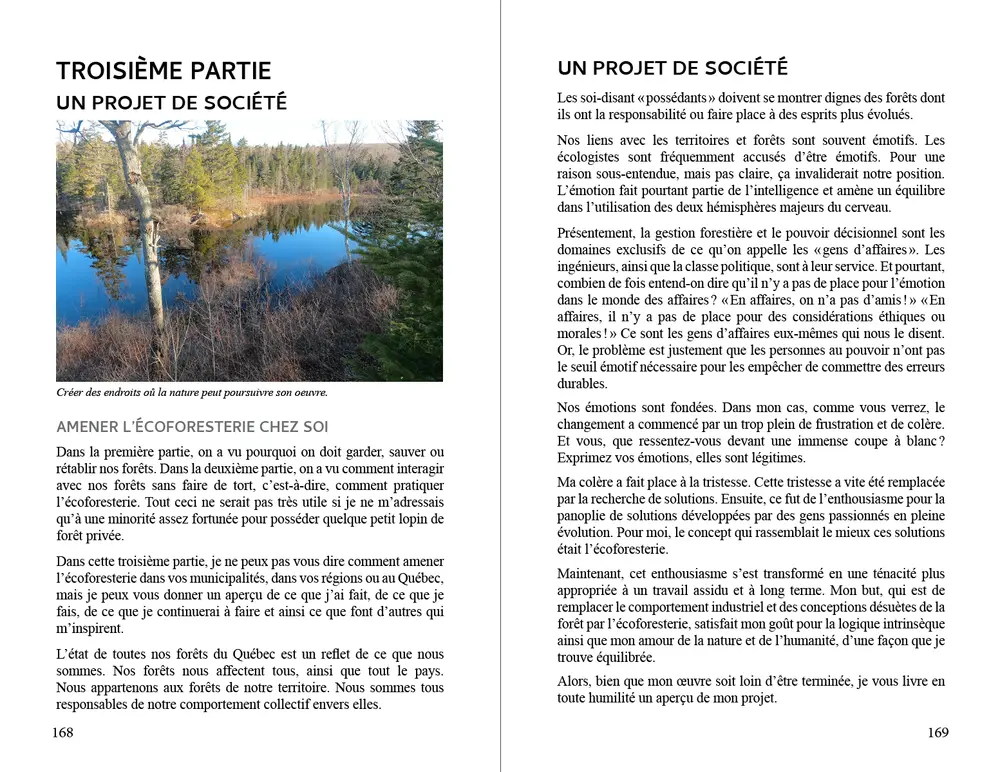 Page du livre L'écoforesterie de Bob Eichenberger