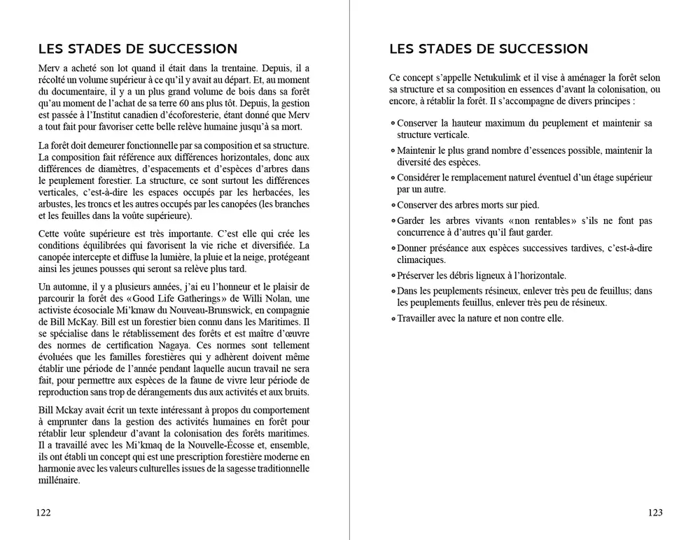 Page du livre L'écoforesterie de Bob Eichenberger